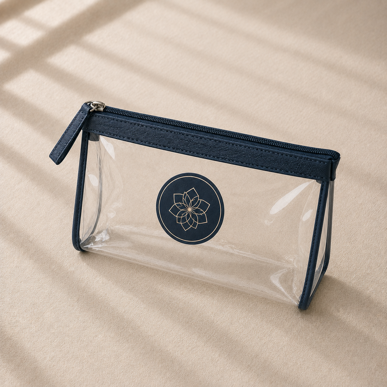 Custom clear zip pouch with logo