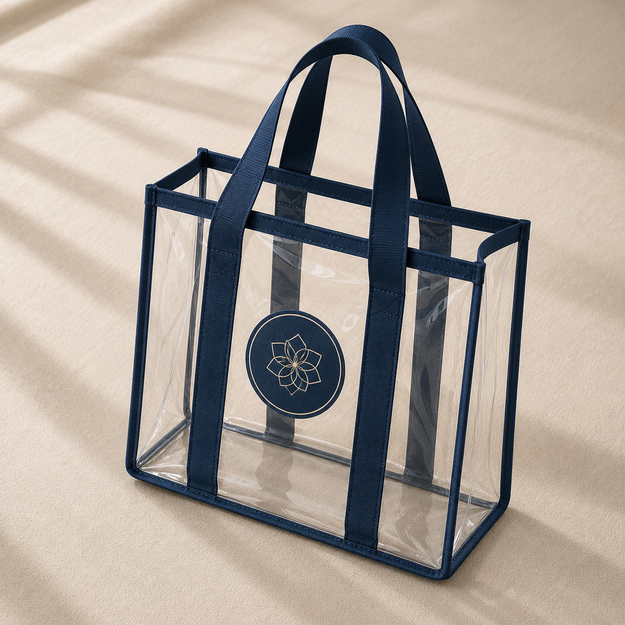 Custom clear stadium tote bag with logo