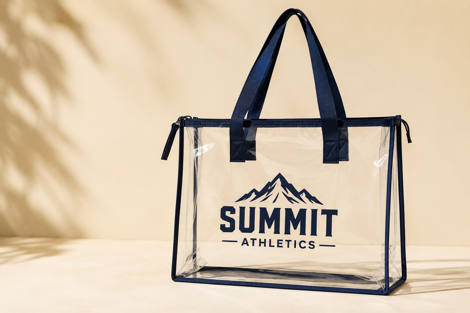 Custom clear stadium tote bag with logo