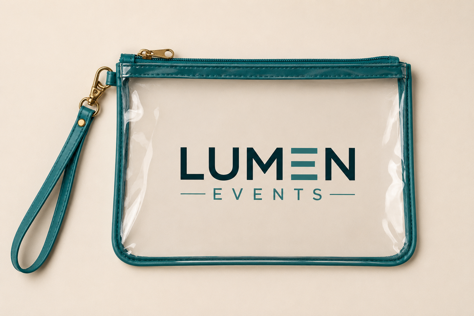 Custom clear zip pouch with logo