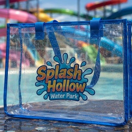 Customized clear bags for theme and water parks